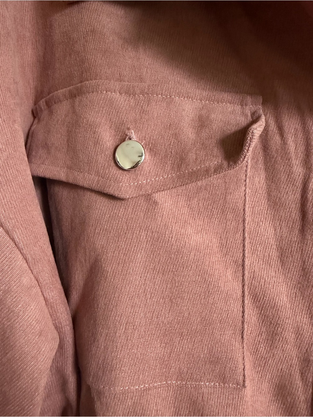 Dusty Rose Button-Front Shacket - Picture 2 of 5